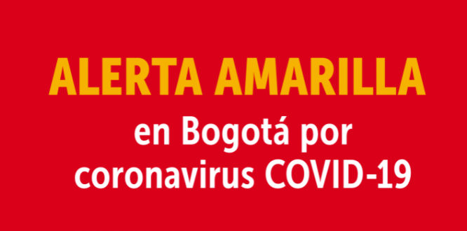 Alerta Amarilla en Bogotá por coronavirus COVID-19