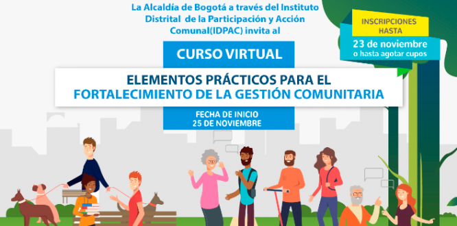 Participe en el proceso de formación virtual en "Elementos prácticos para el fortalecimiento de la gestión comunitaria"