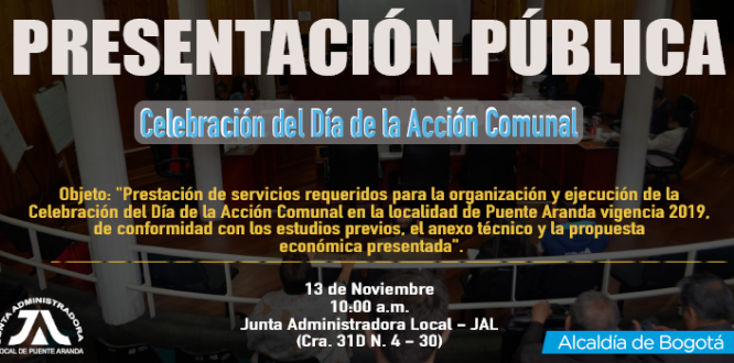 Presentación Pública de la Celebración del Día de la Acción Comunal de la Localidad de Puente Aranda
