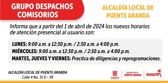 Horarios de Atención 